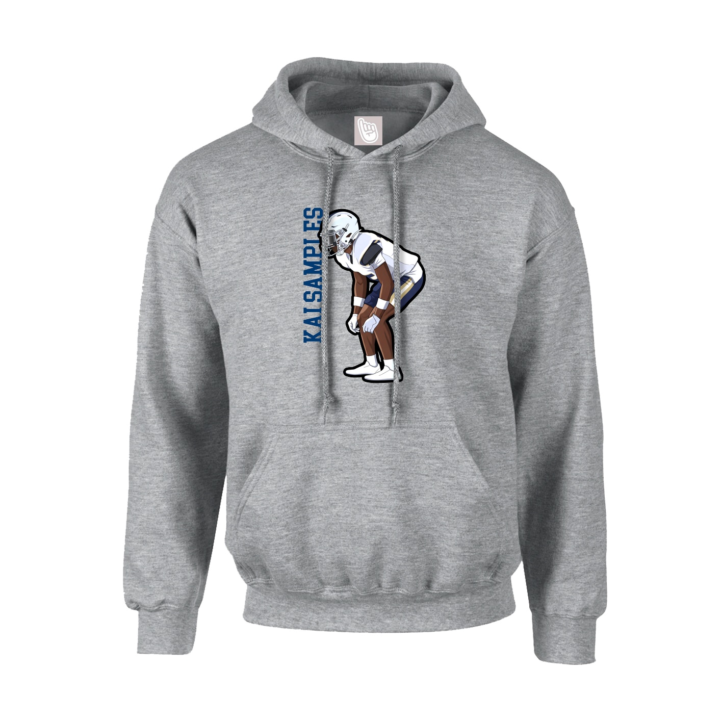 Youth Hoodie — Name Vertical in Grey