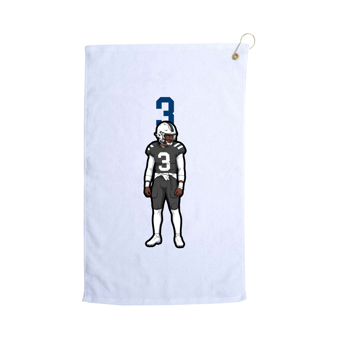 Golf Towel — Number Top in White