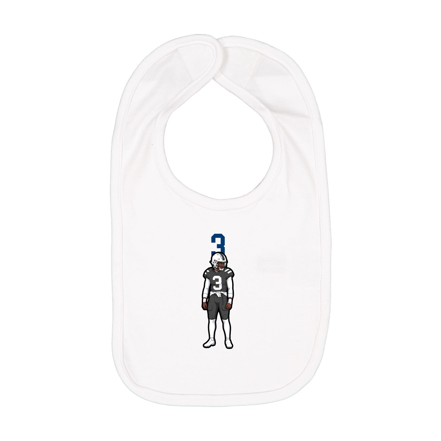 Infant Bib — Number Top in White