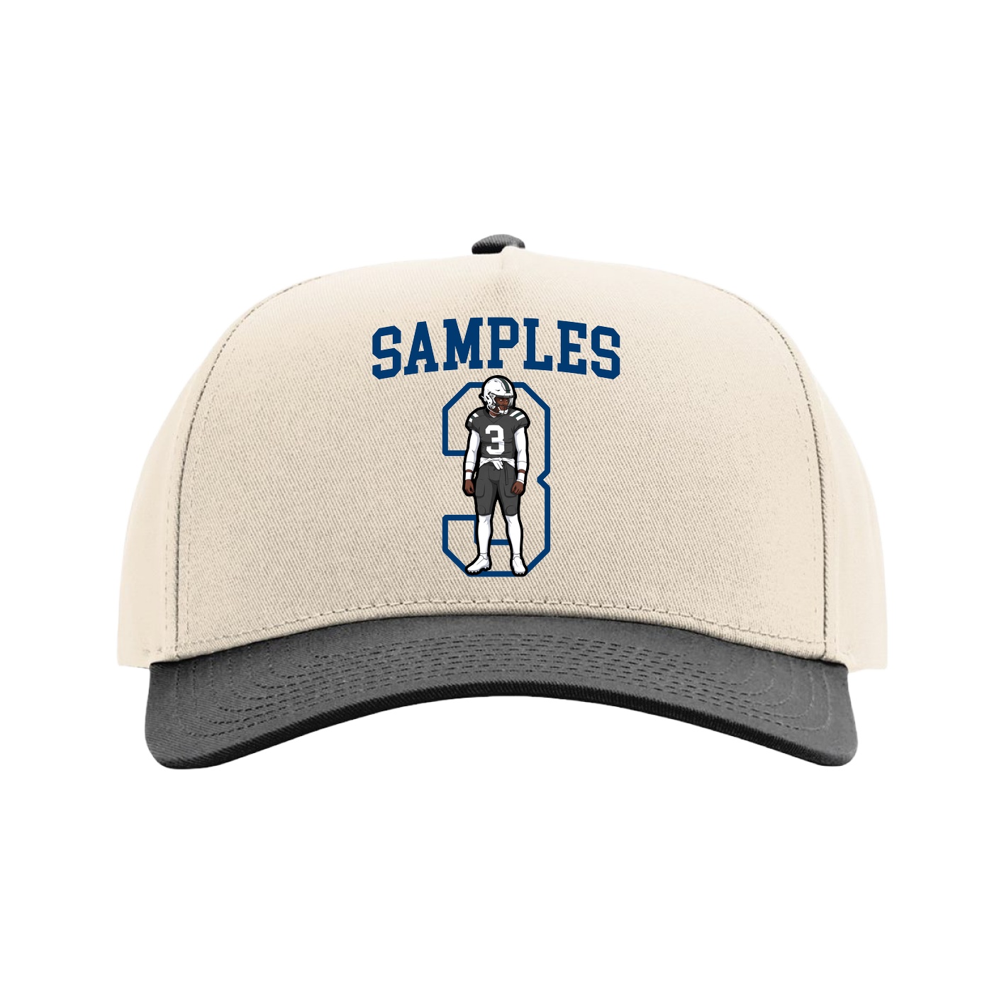Full Fabric Five-Panel Champ Cap — Shirsey in Cream/Black