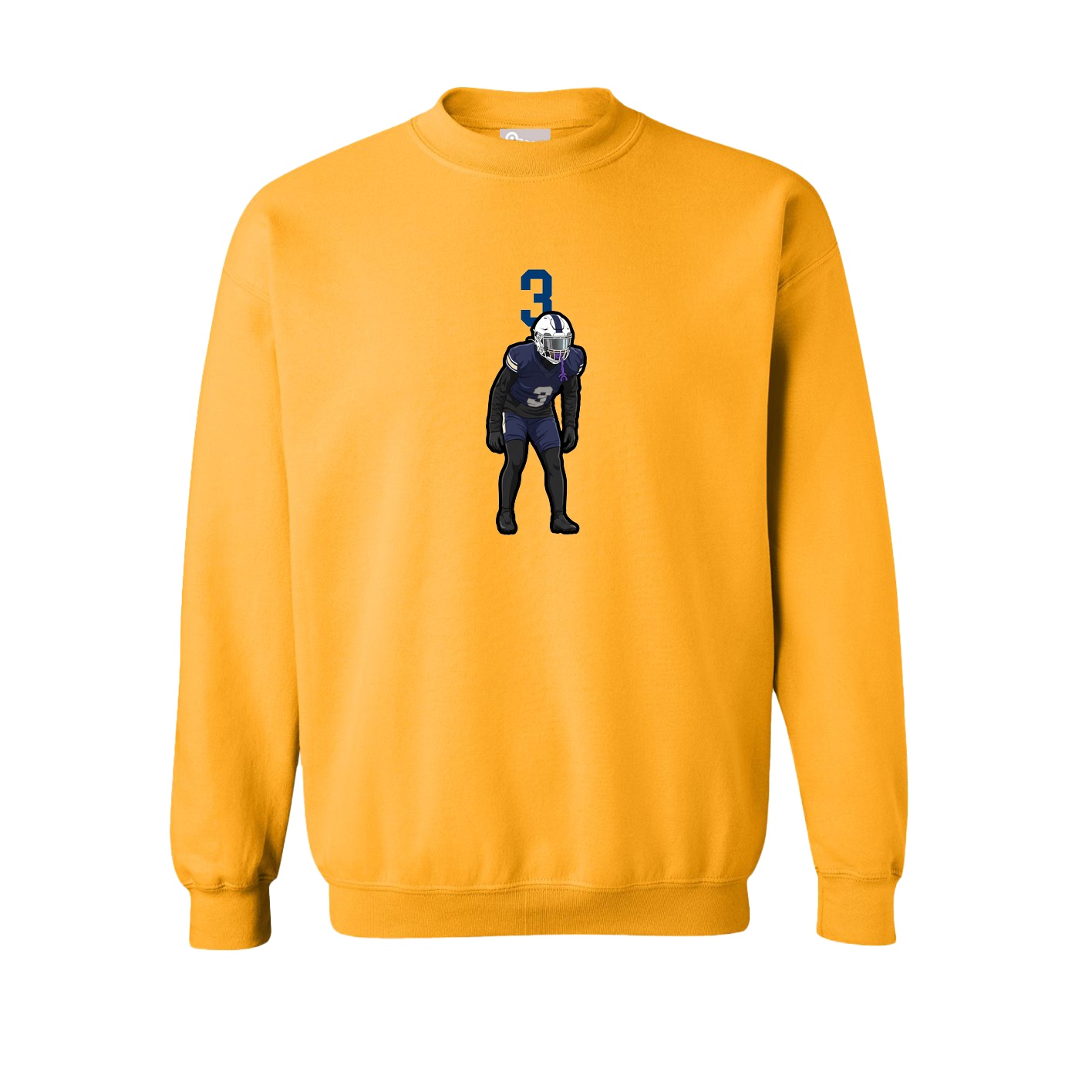 Fleece Crew — Number Top in Gold