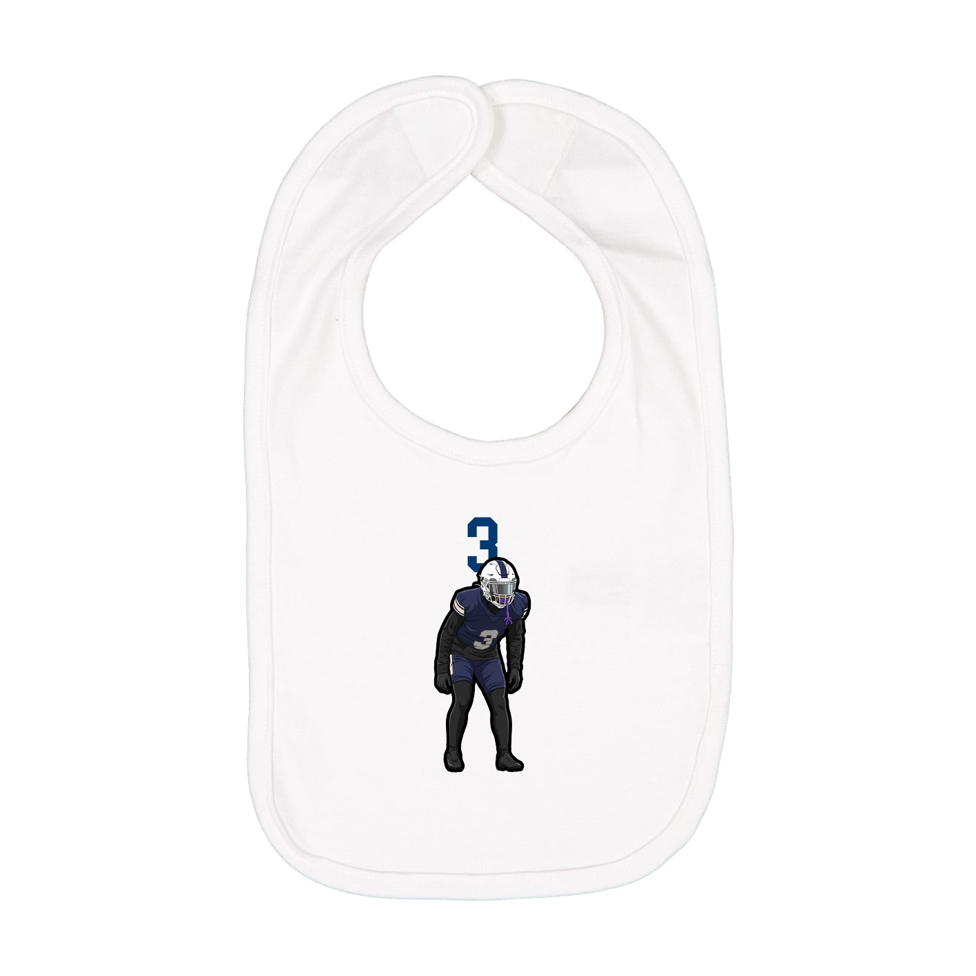 Infant Bib — Number Top in White