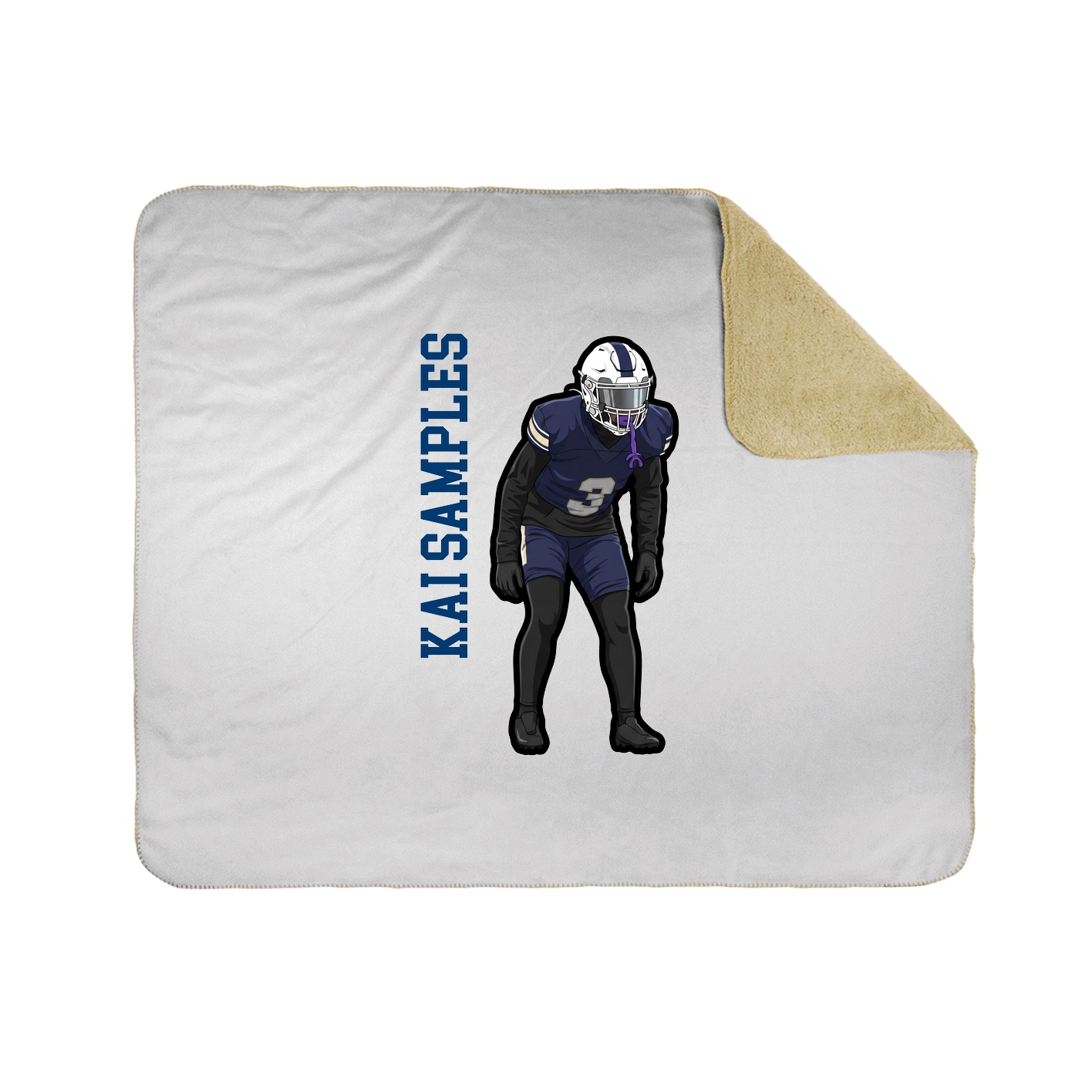 Throw Blanket — Name Vertical in White
