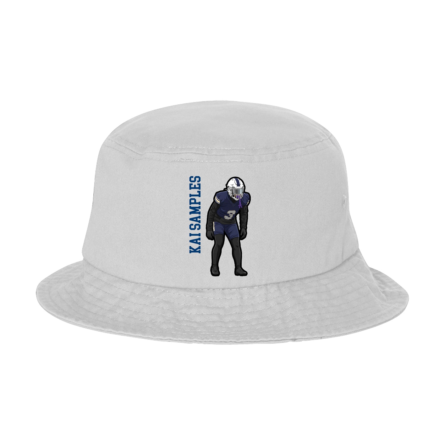 Bucket Cap — Name Vertical in White