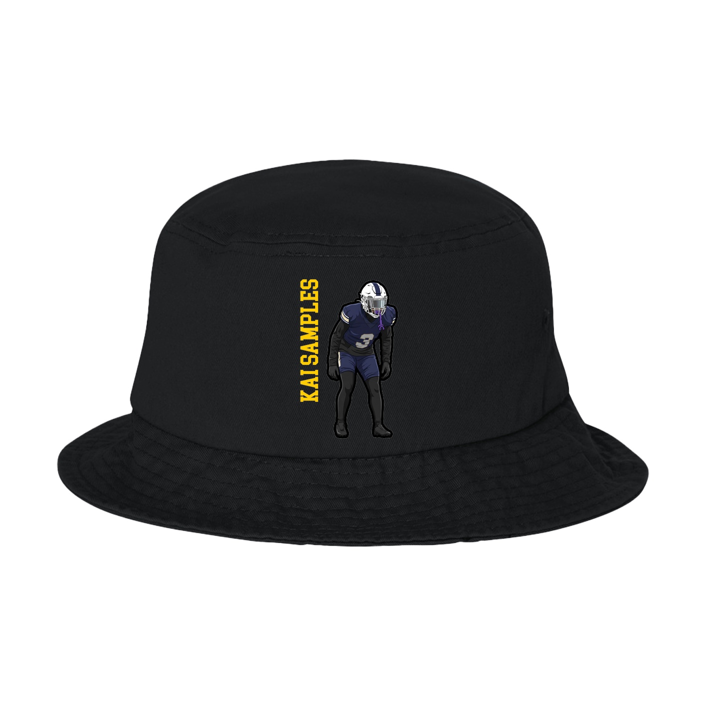 Bucket Cap — Name Vertical in Black