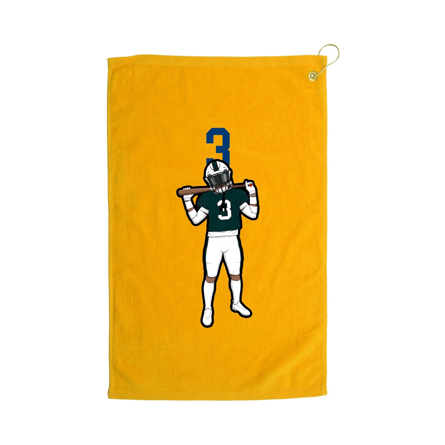 Golf Towel — Number Top in Gold