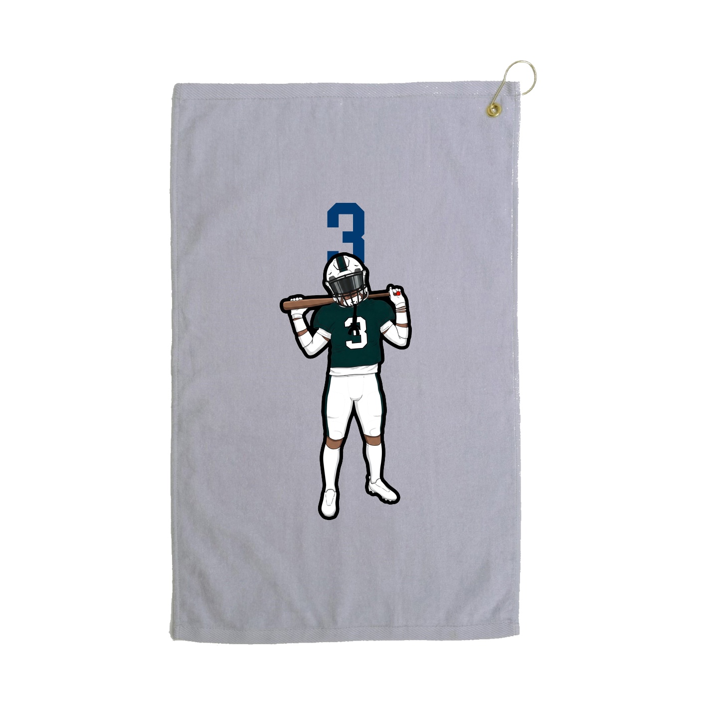 Golf Towel — Number Top in Grey