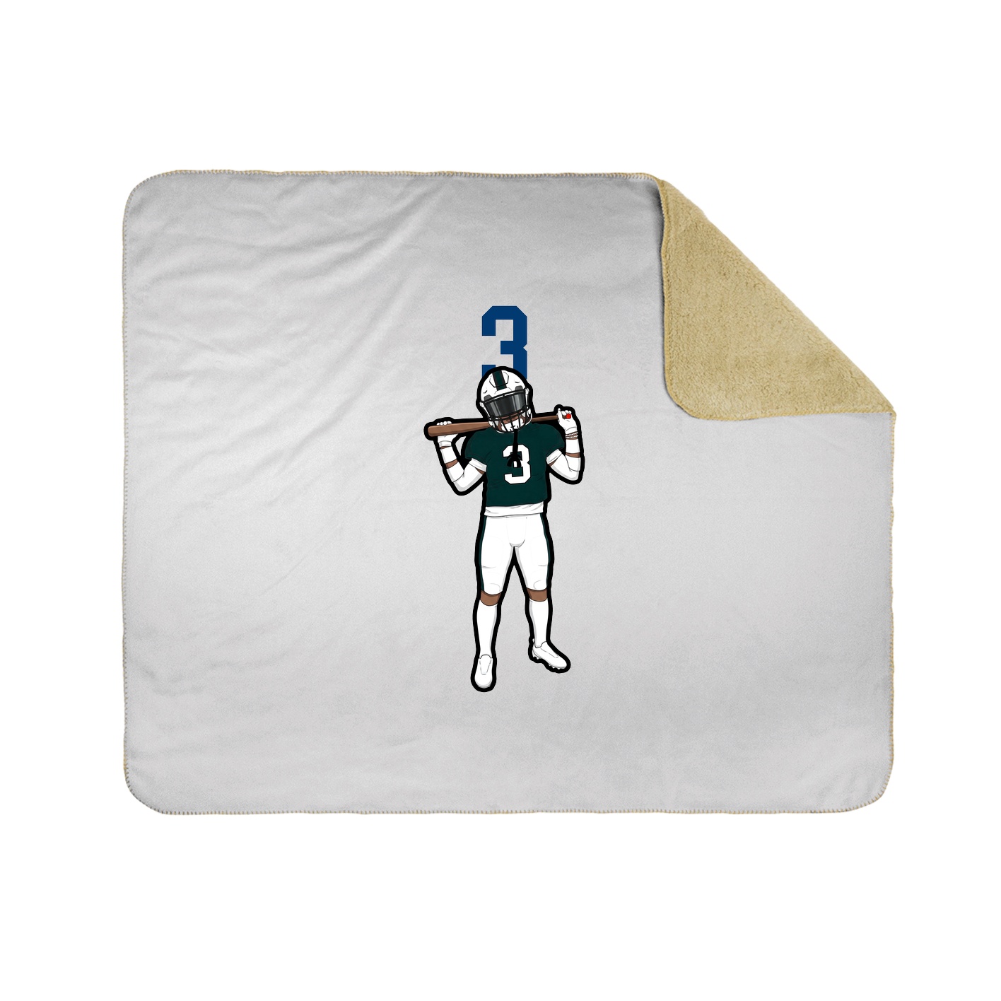 Throw Blanket — Number Top in White
