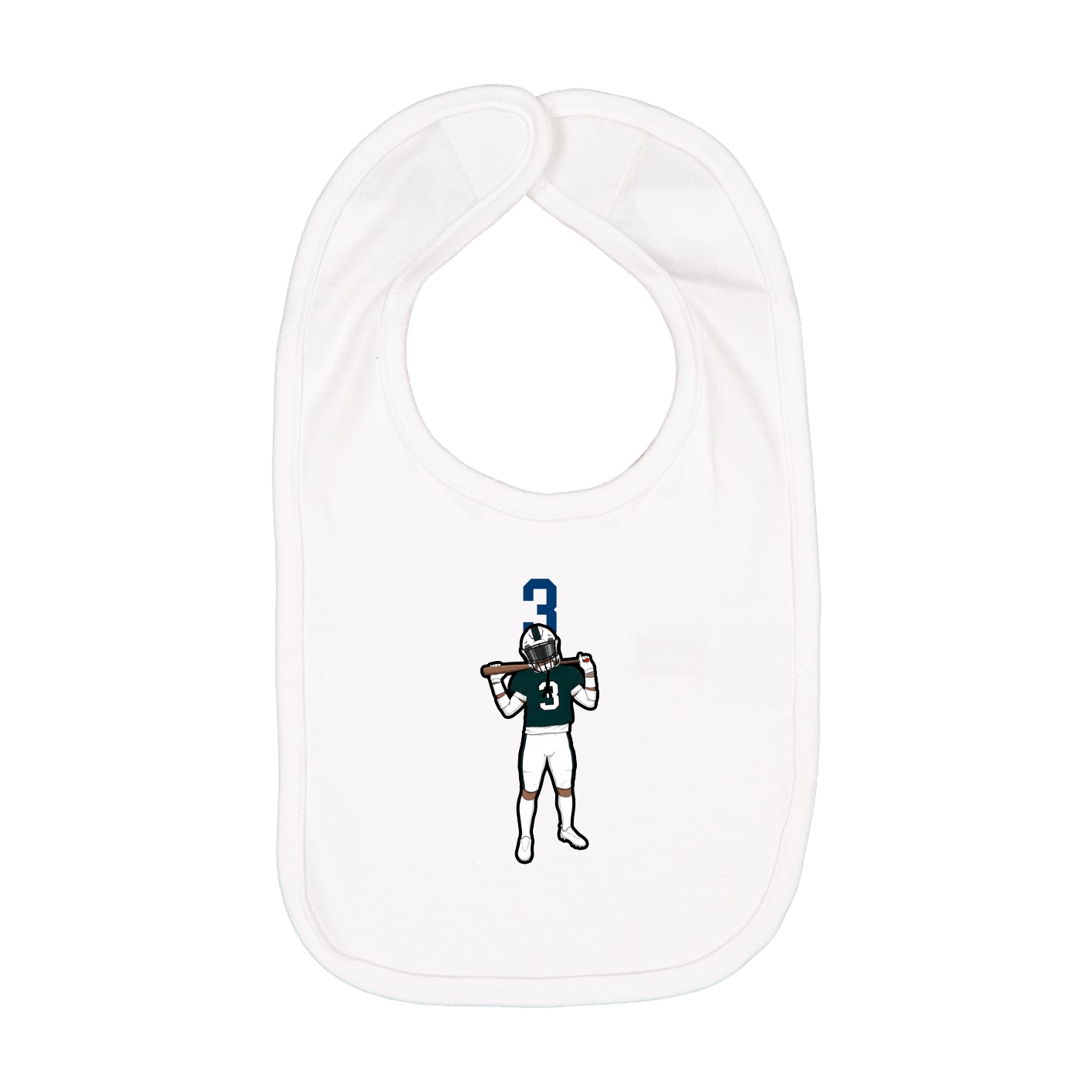 Infant Bib — Number Top in White