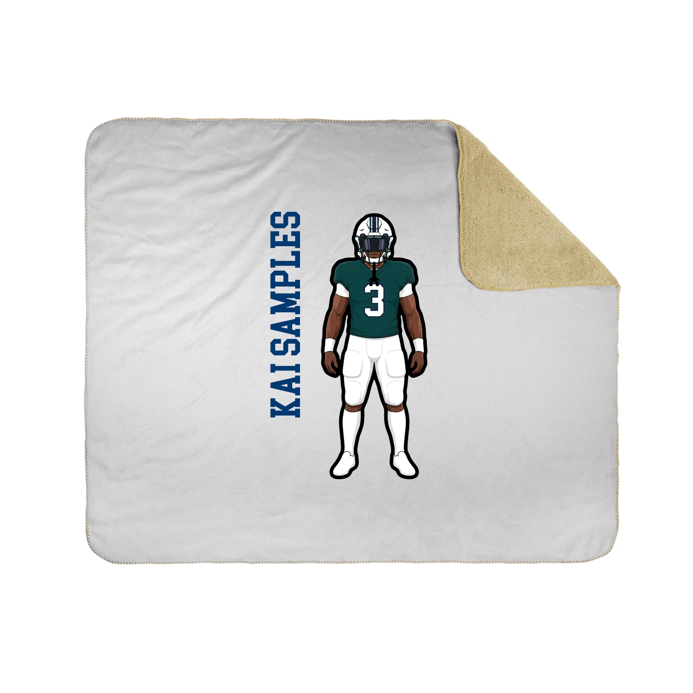 Throw Blanket — Name Vertical in White