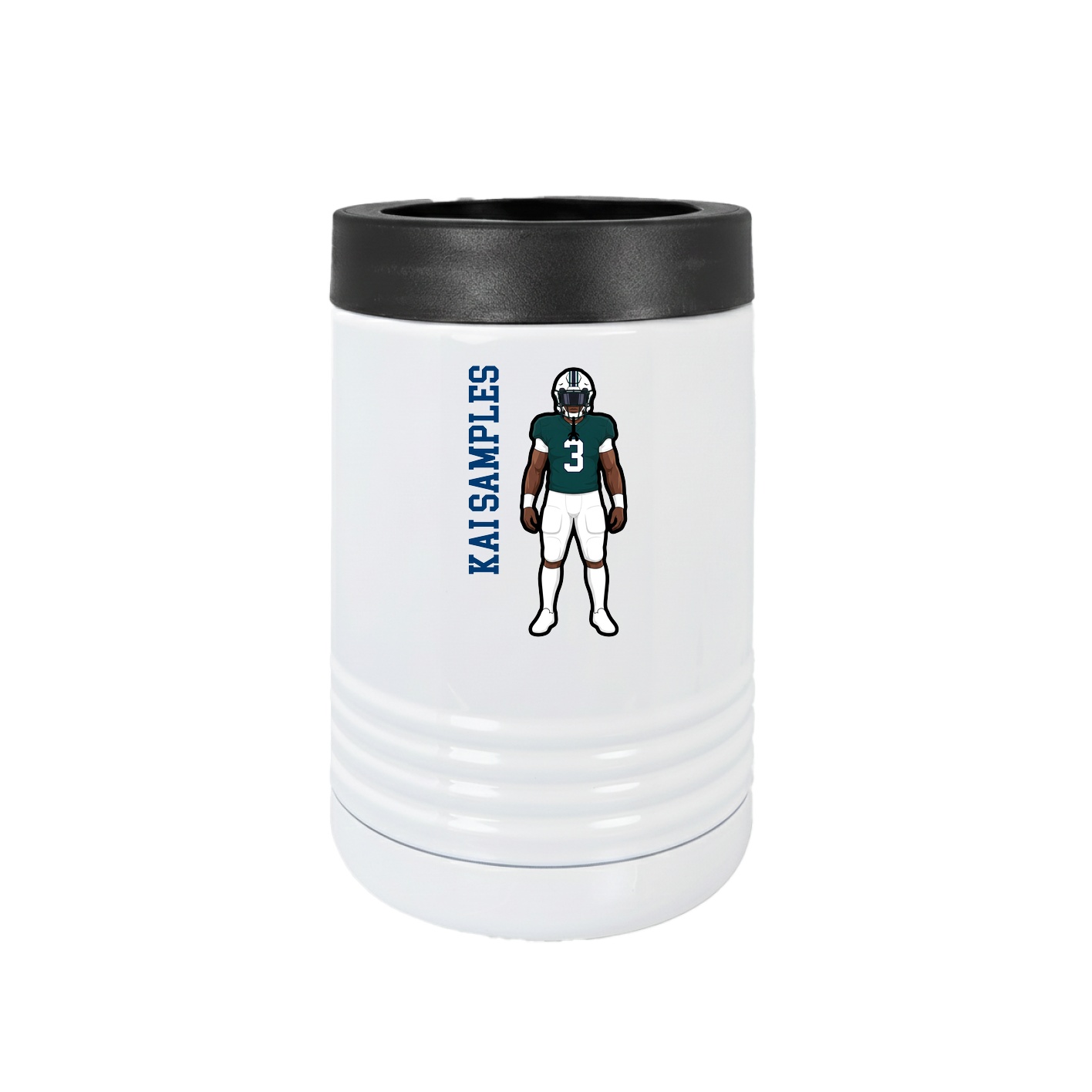Beverage Holder — Name Vertical in White