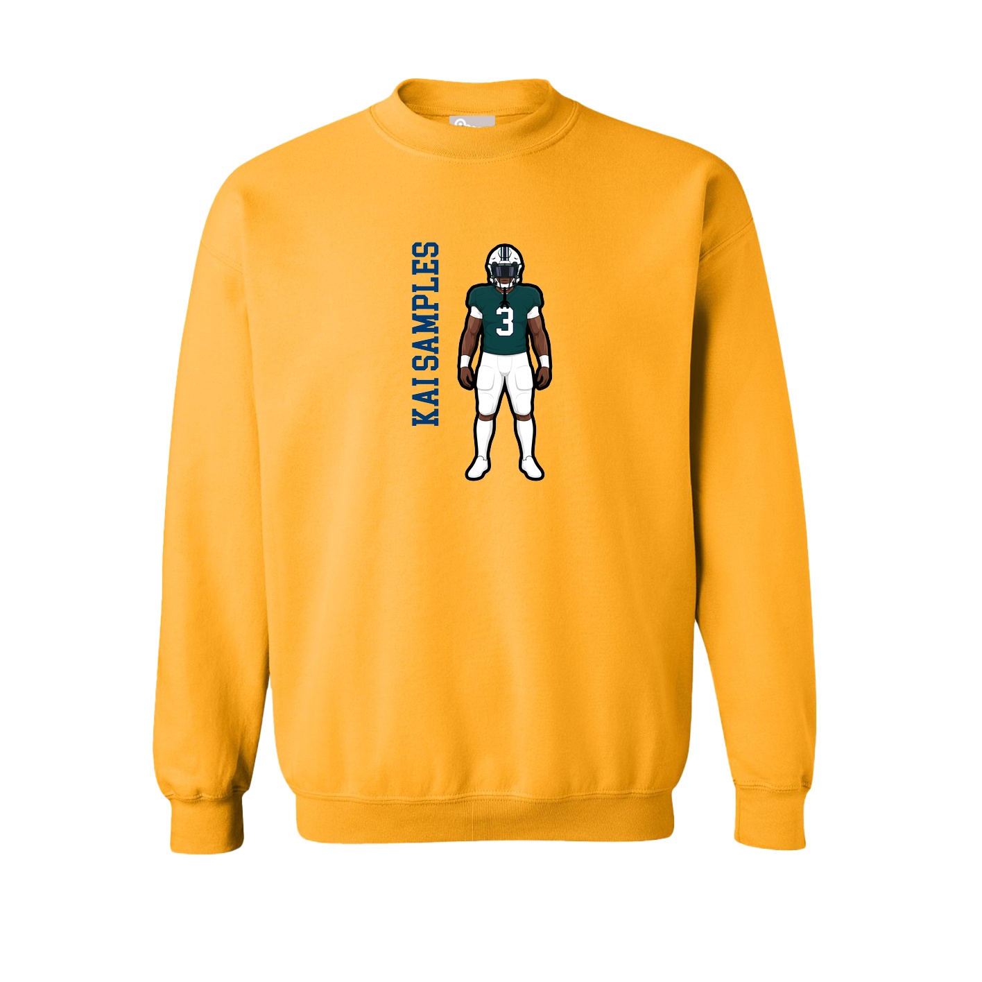 Fleece Crew — Name Vertical in Gold