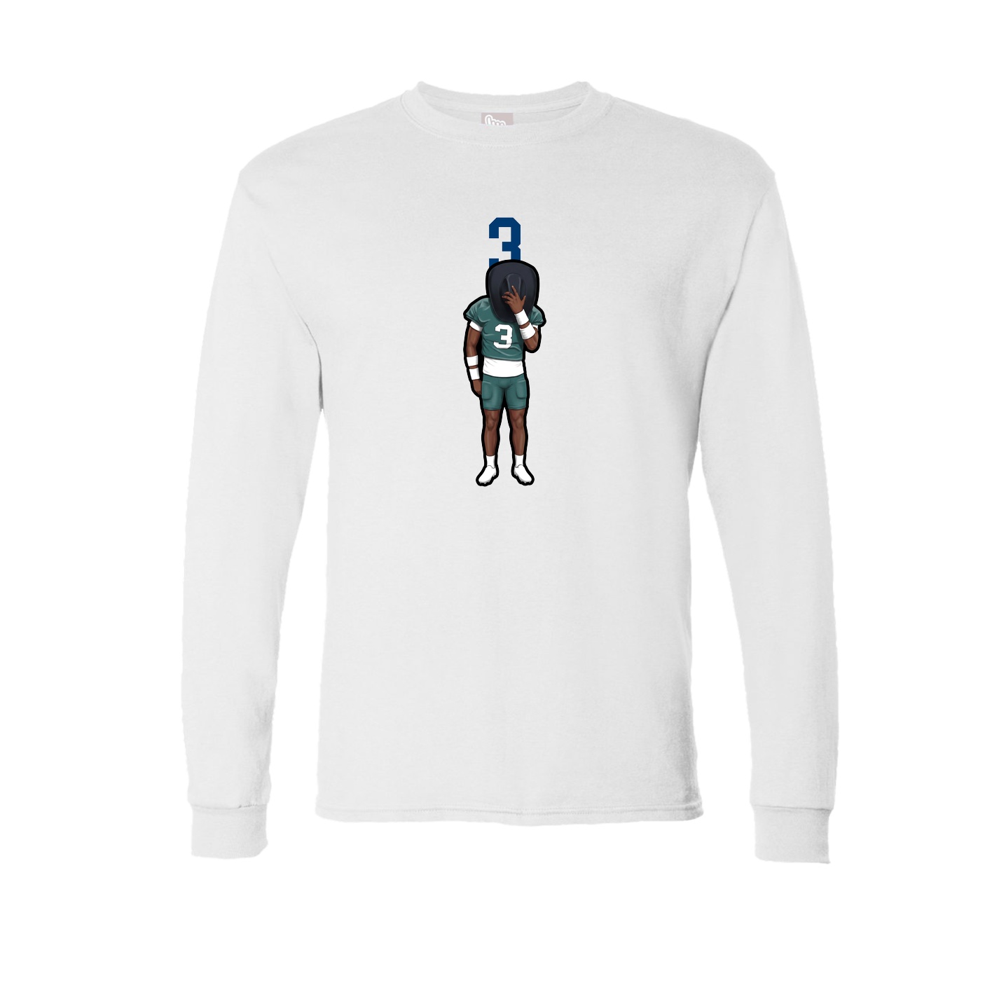 Long Sleeve Tee — Number Top in White