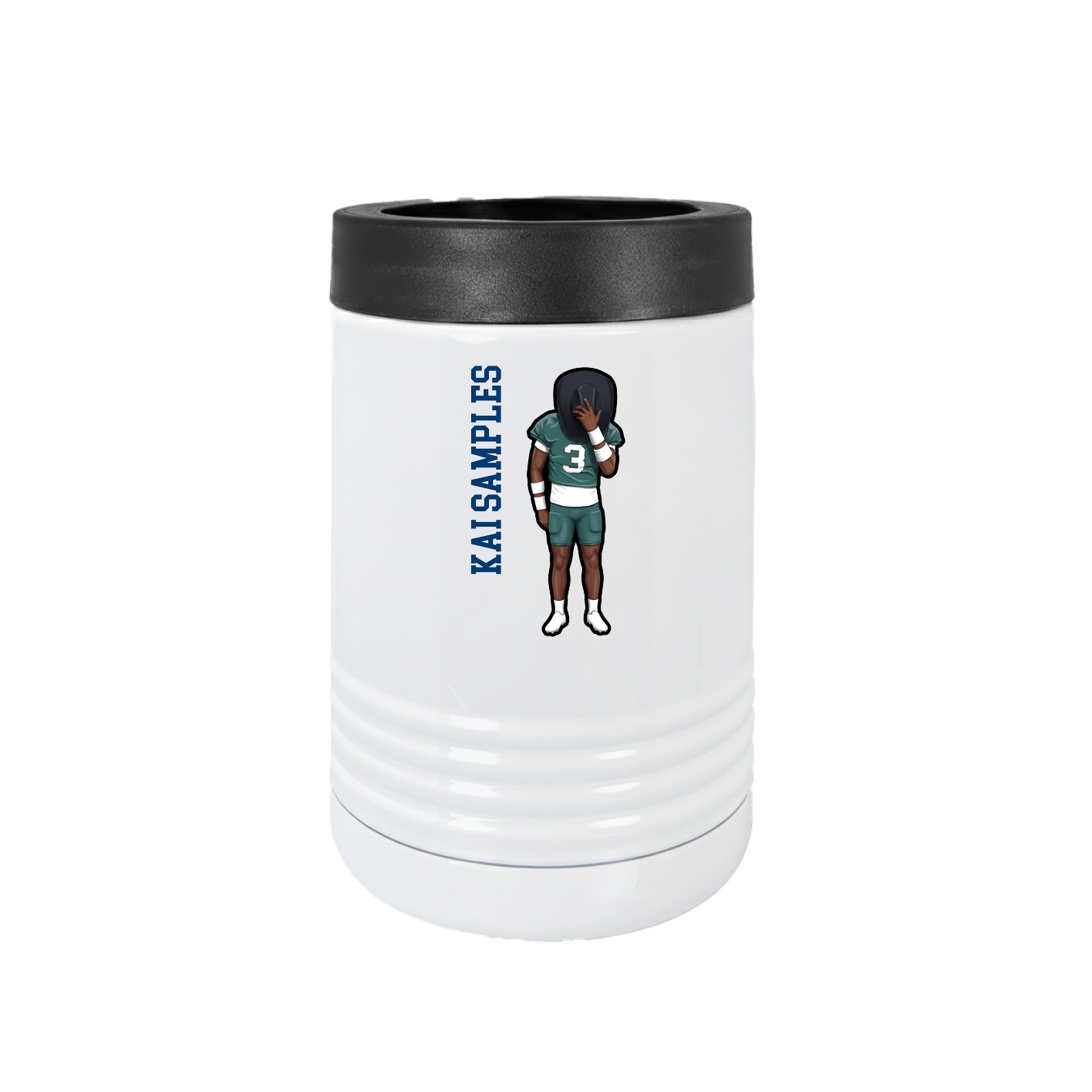 Beverage Holder — Name Vertical in White