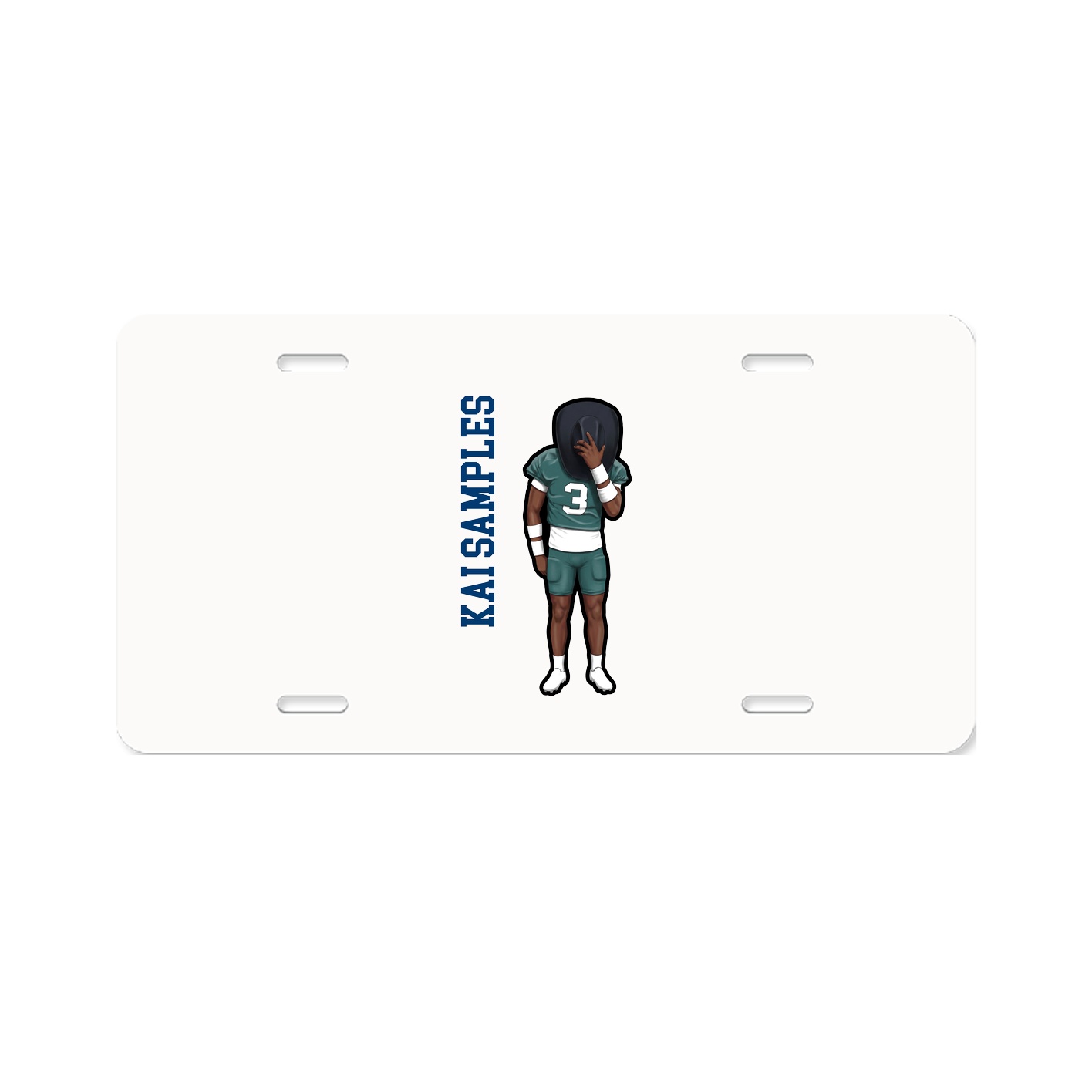 License Plate — Name Vertical in Classic