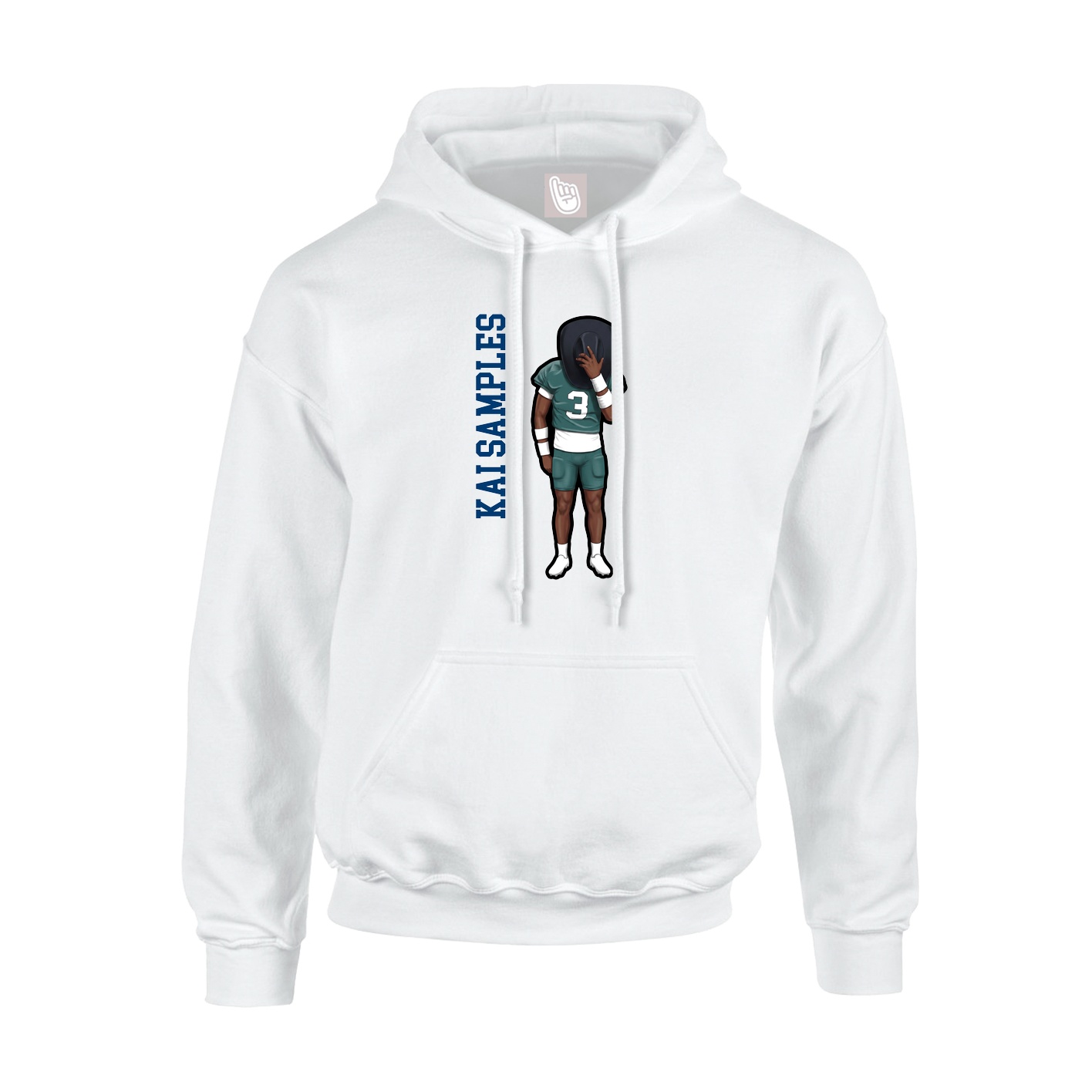 Youth Hoodie — Name Vertical in White