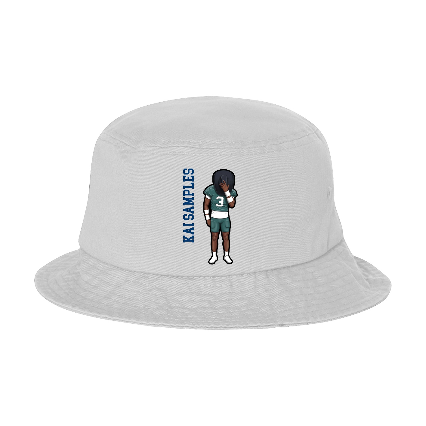 Bucket Cap — Name Vertical in White
