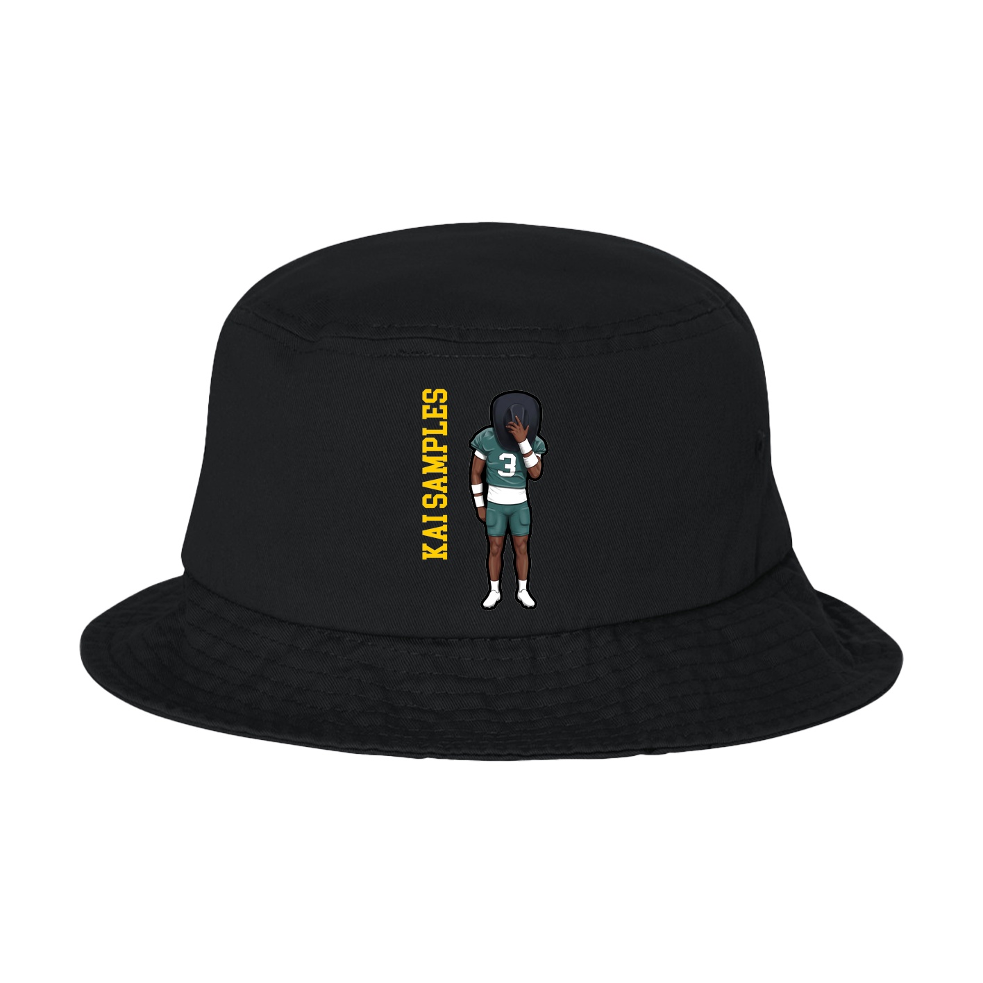 Bucket Cap — Name Vertical in Black