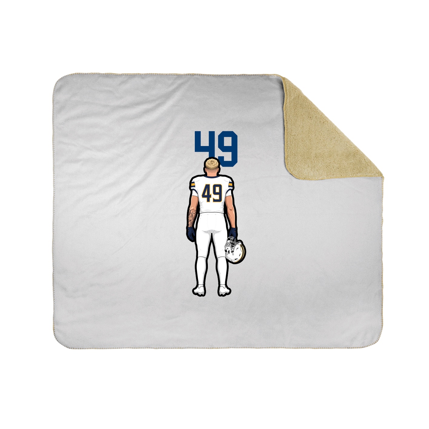 Throw Blanket — Number Top in White
