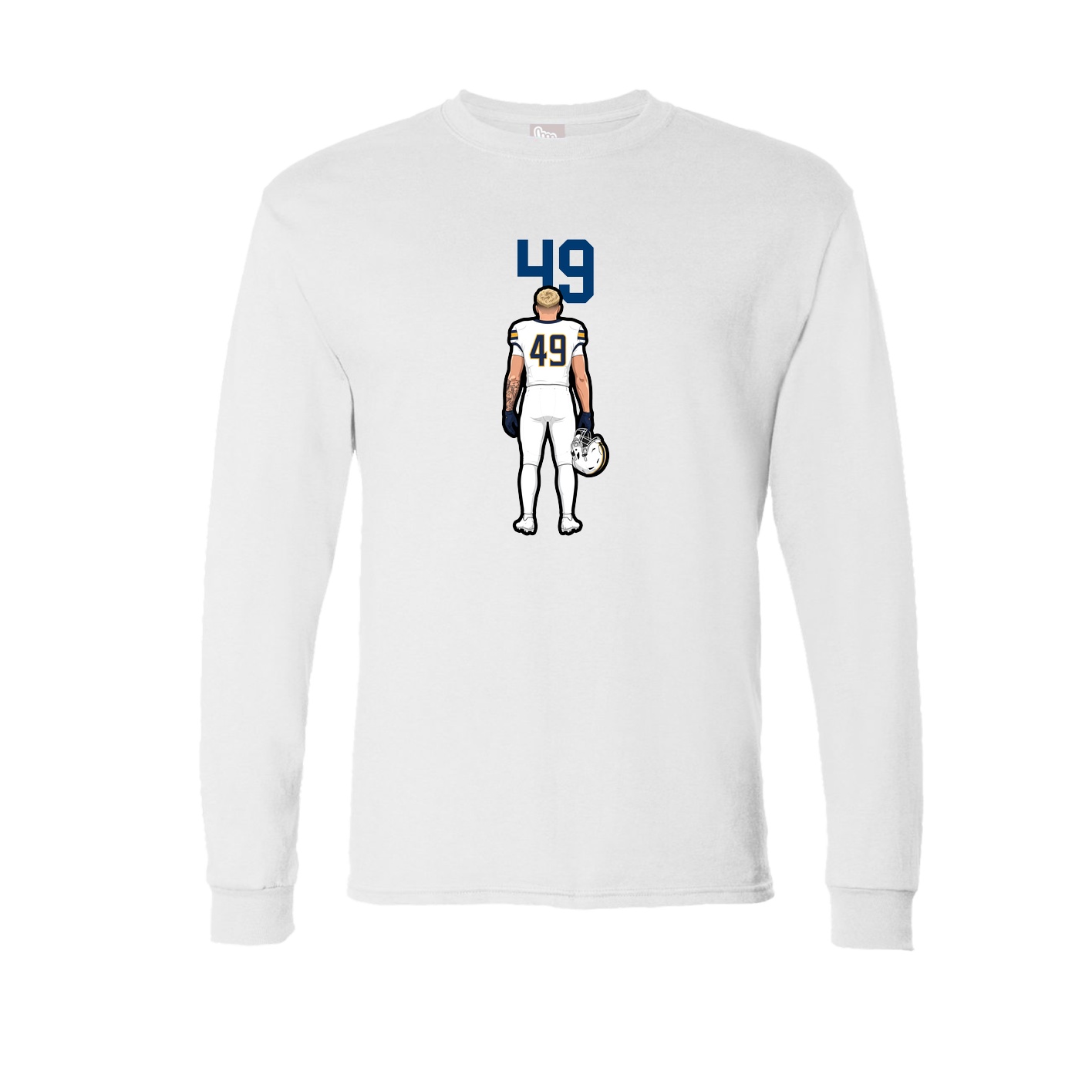 Long Sleeve Tee — Number Top in White