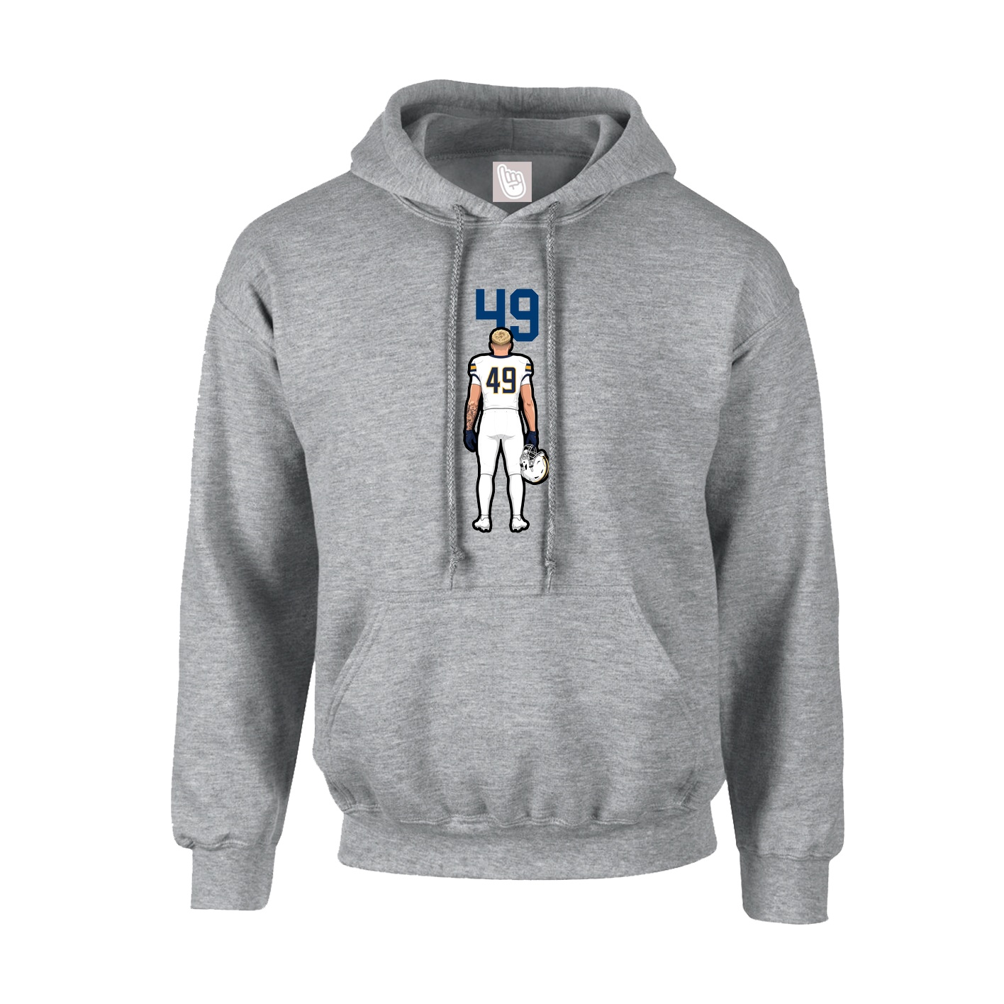 Youth Hoodie — Number Top in Grey