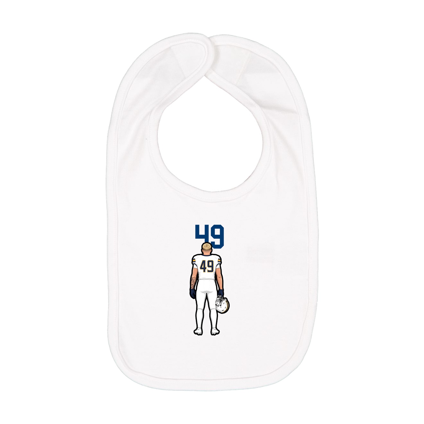 Infant Bib — Number Top in White