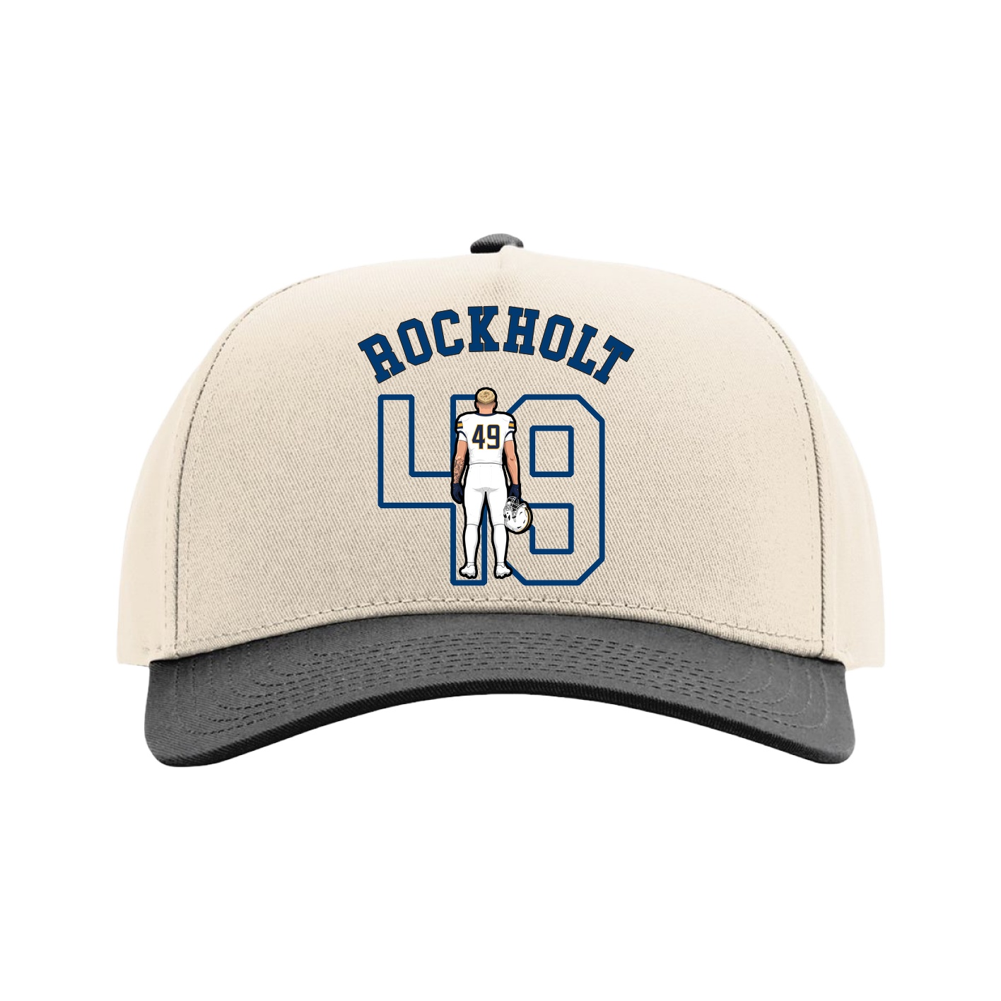 Full Fabric Five-Panel Champ Cap — Shirsey Arch in Cream/Black