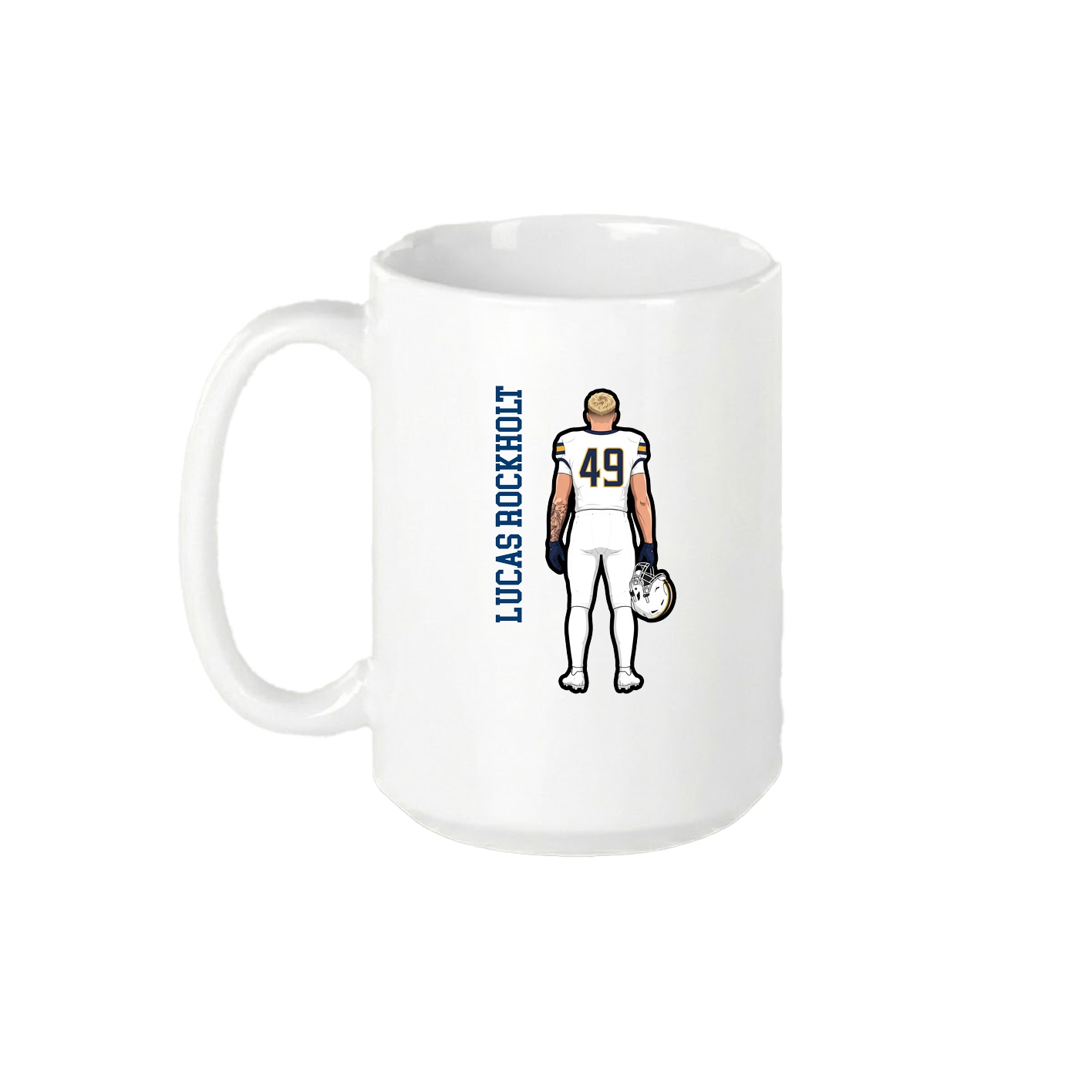15oz Coffee Mug — Name Vertical in White
