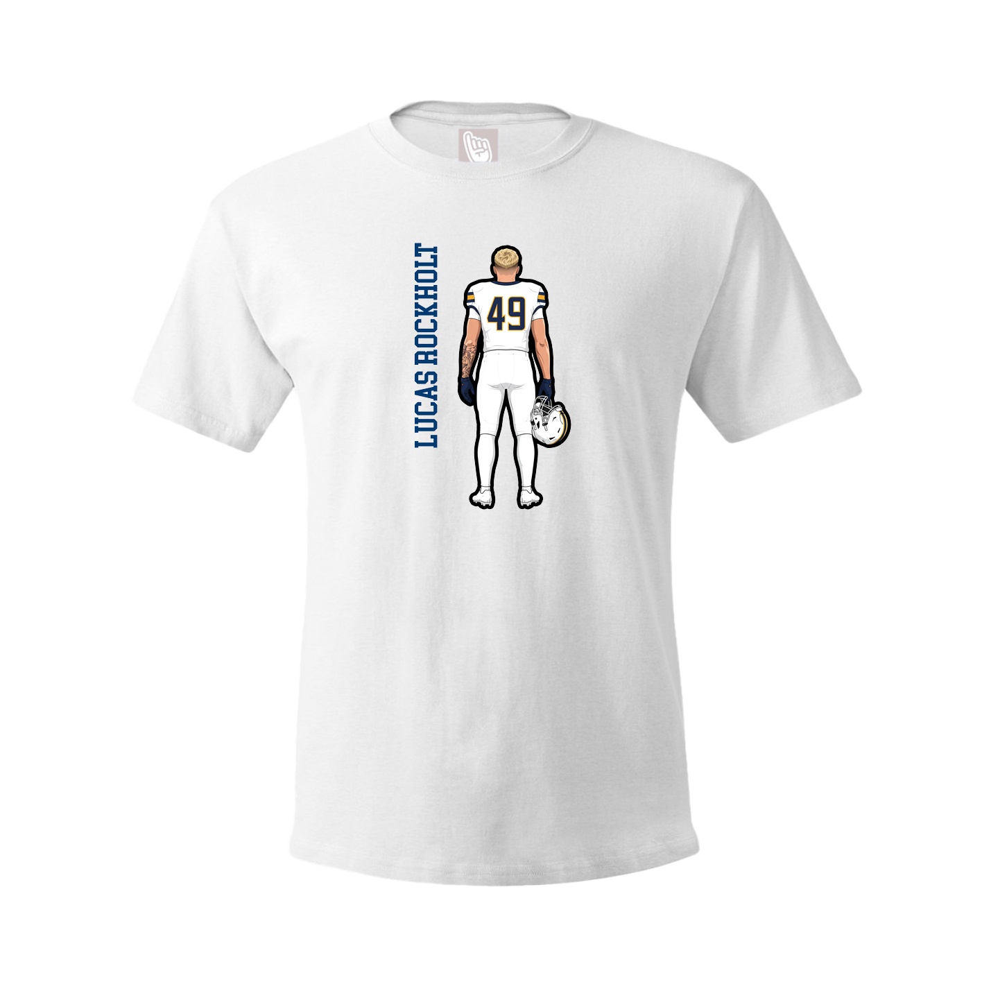Tee — Name Vertical in White