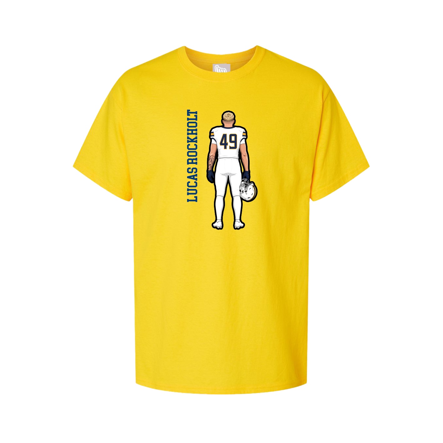 Youth Tee — Name Vertical in Gold