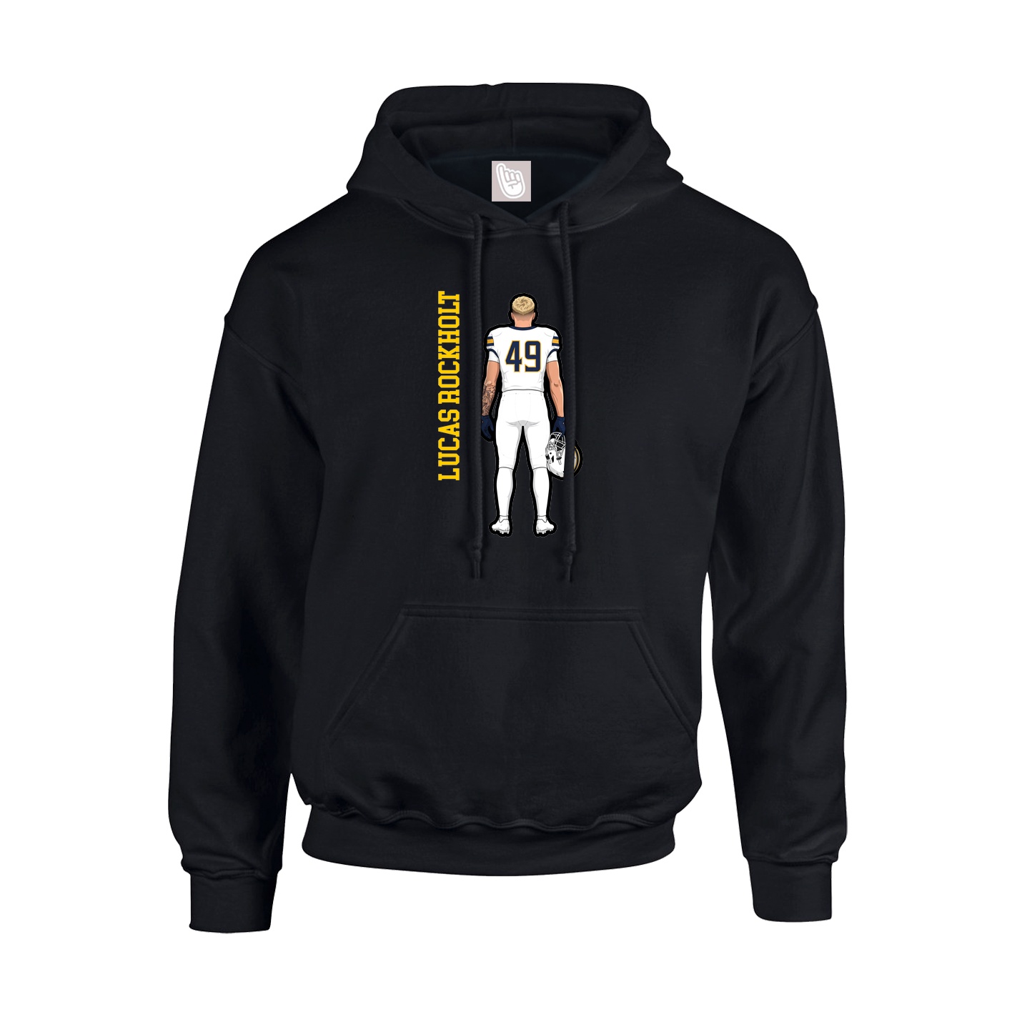 Youth Hoodie — Name Vertical in Black