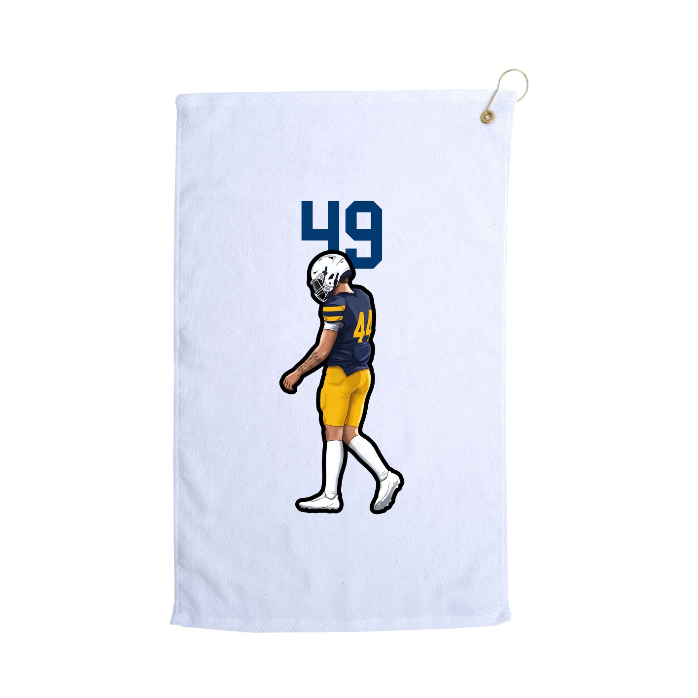Golf Towel — Number Top in White