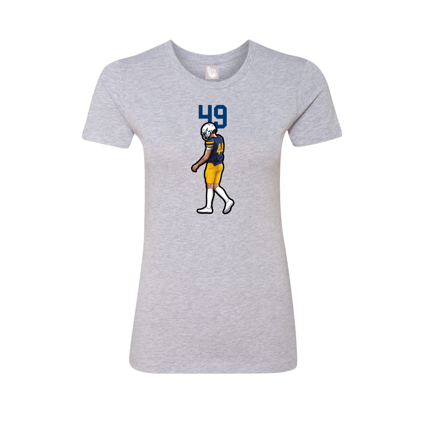 Fitted Women's Tee — Number Top in Grey