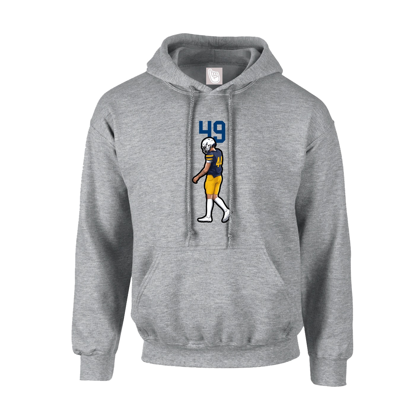 Youth Hoodie — Number Top in Grey