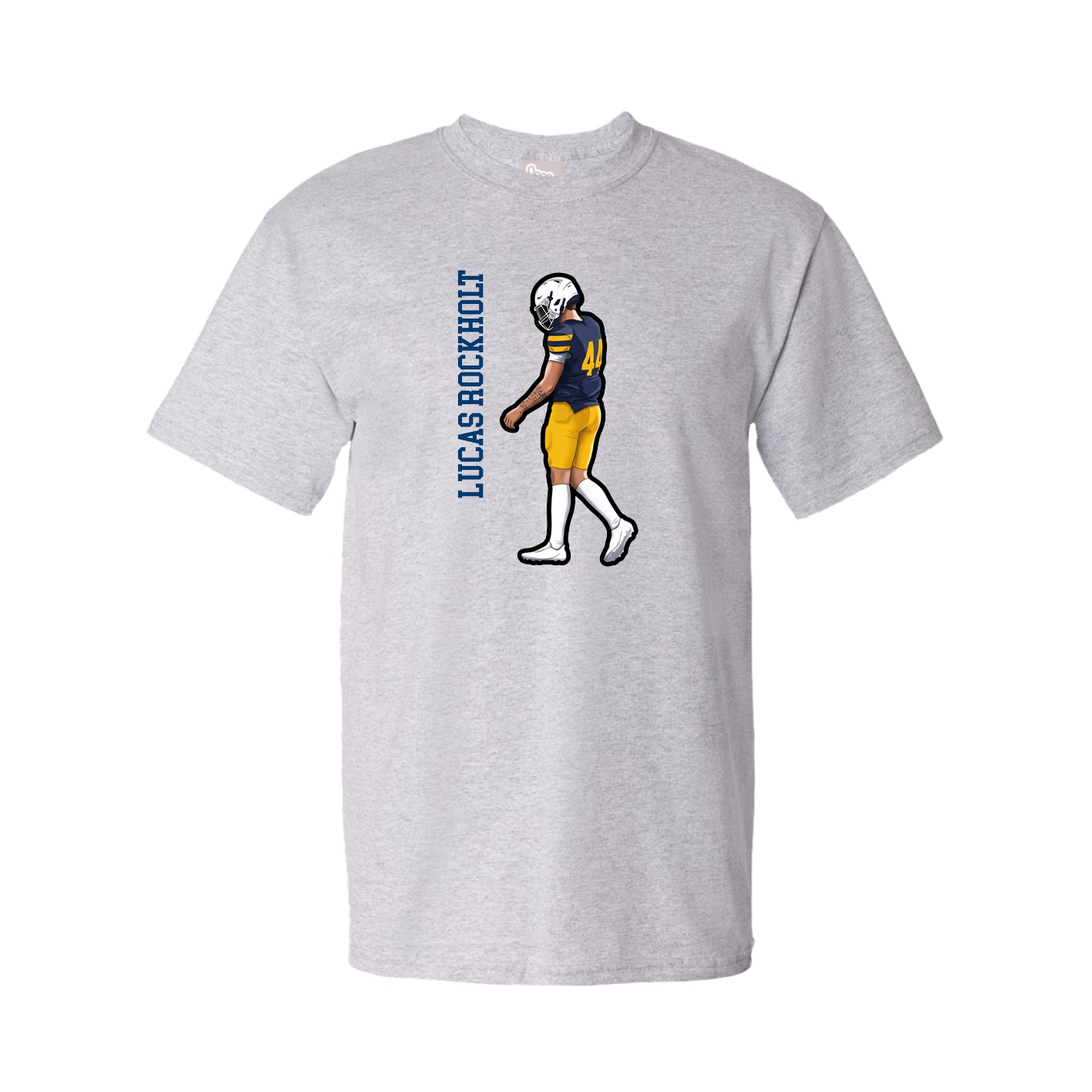 Youth Tee — Name Vertical in Grey