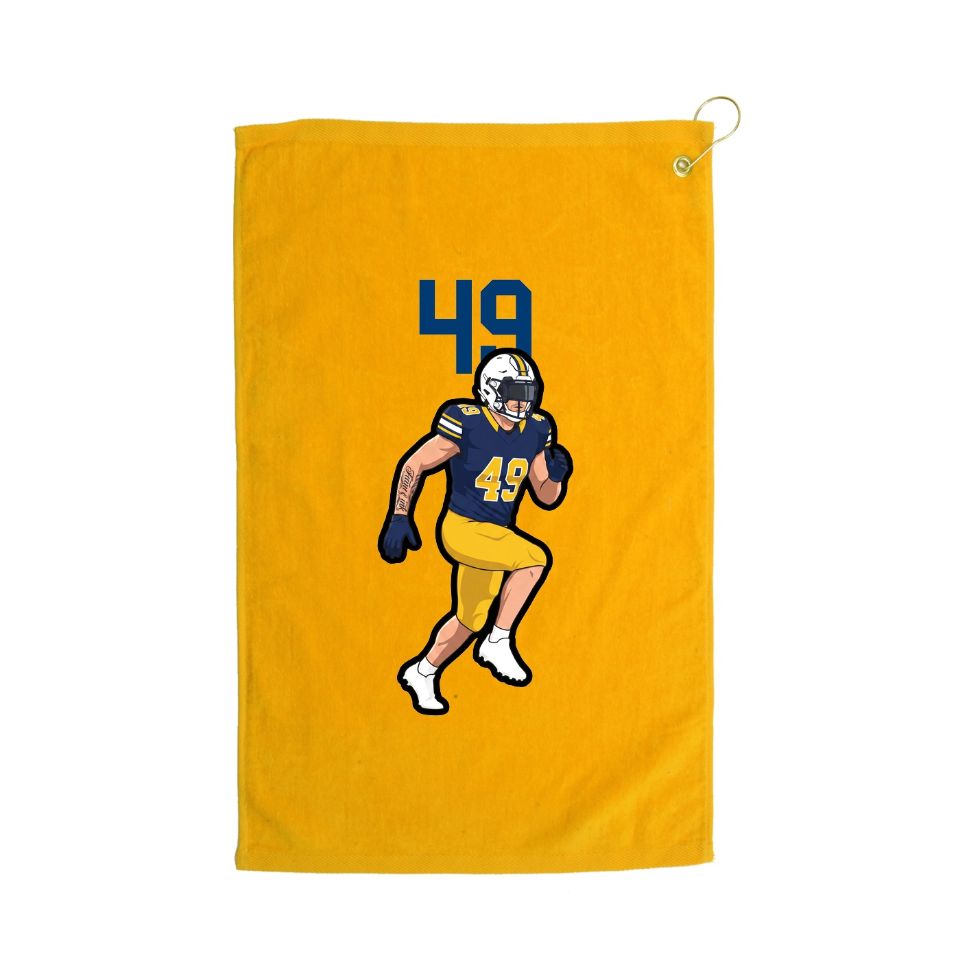 Golf Towel — Number Top in Gold