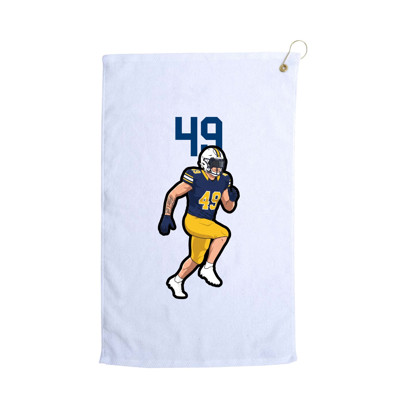 Golf Towel — Number Top in White