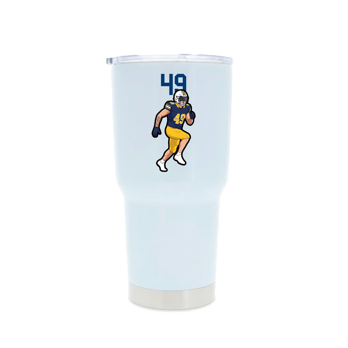 30oz Stainless Steel Tumbler — Number Top in White