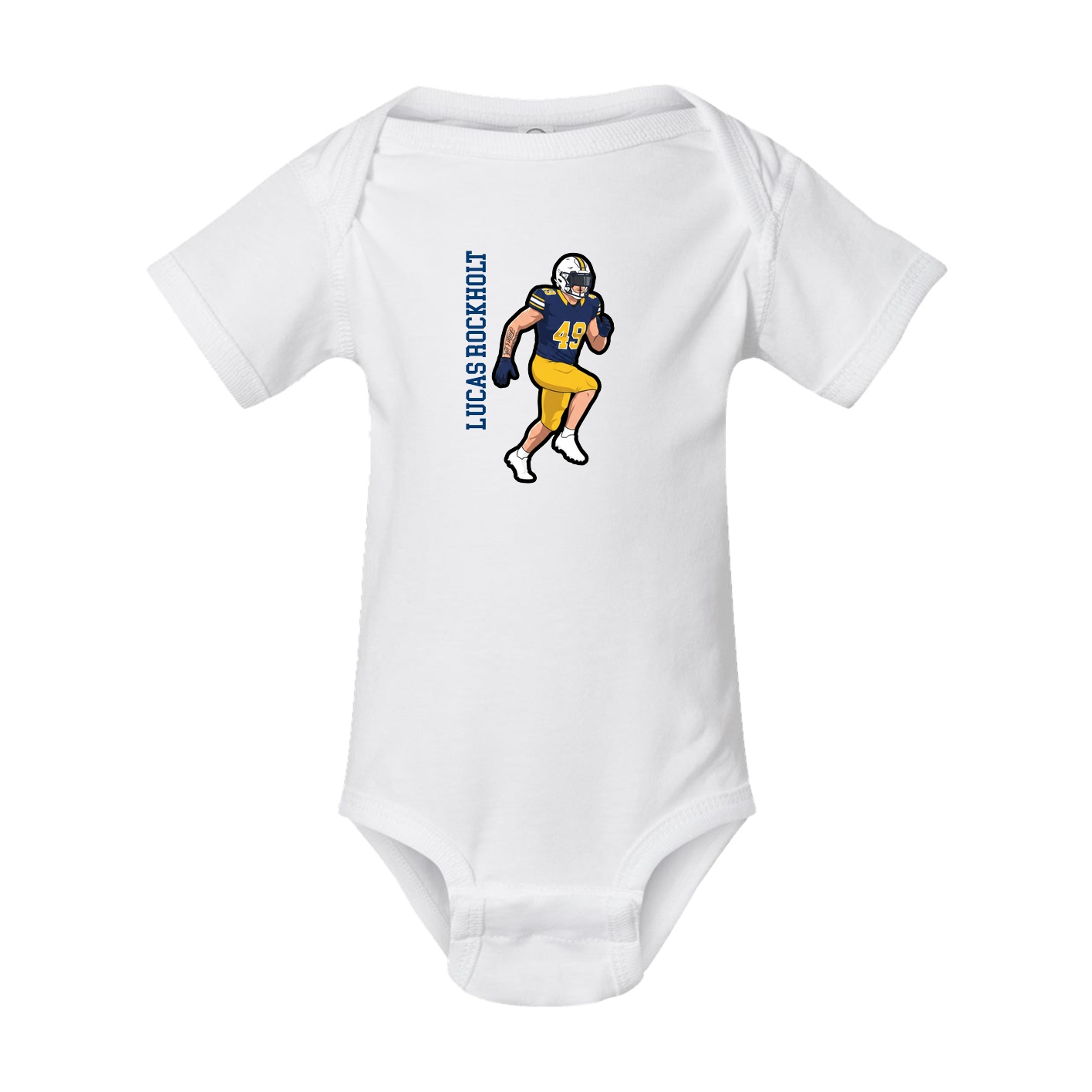 Baby Onesie — Name Vertical in White
