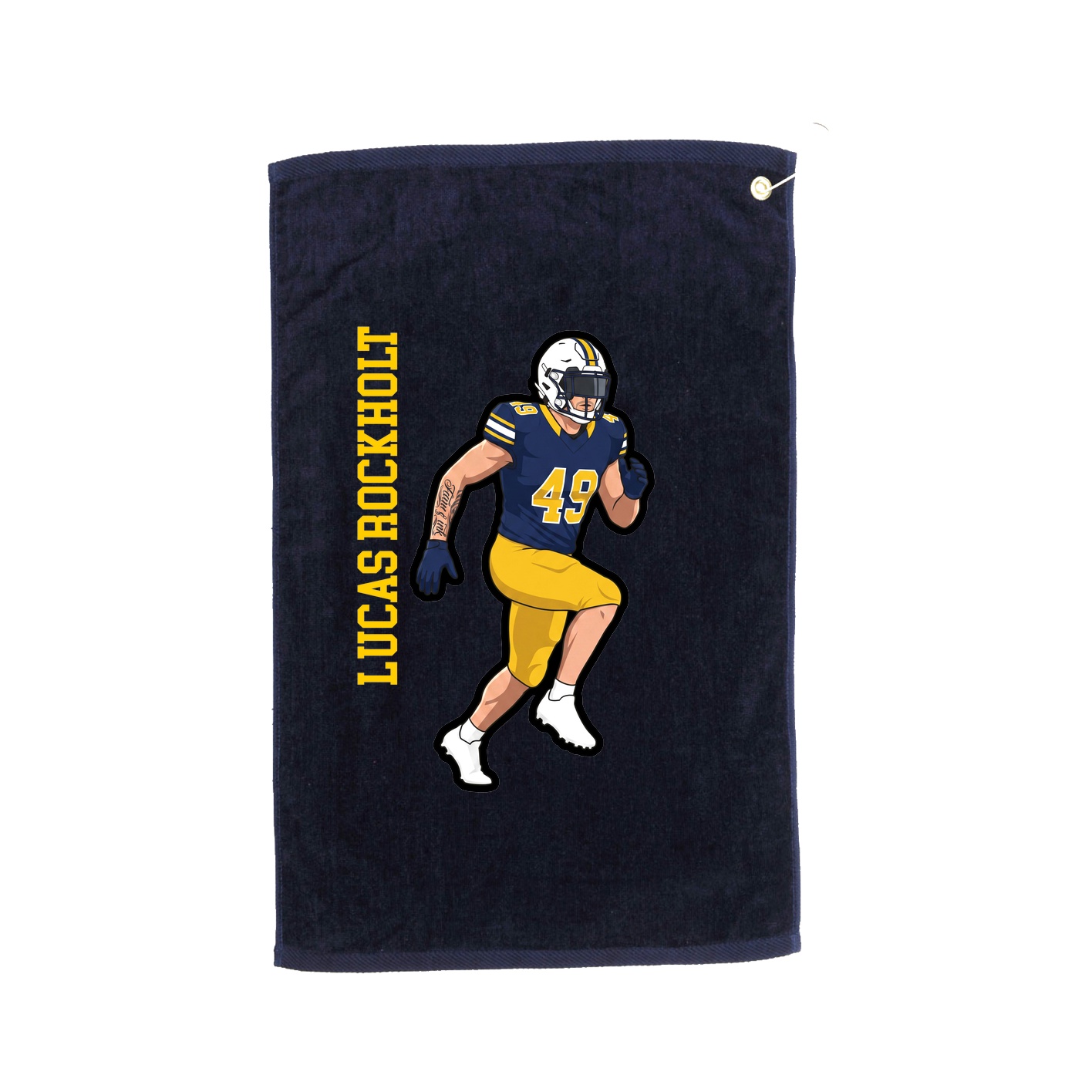 Golf Towel — Name Vertical in Navy