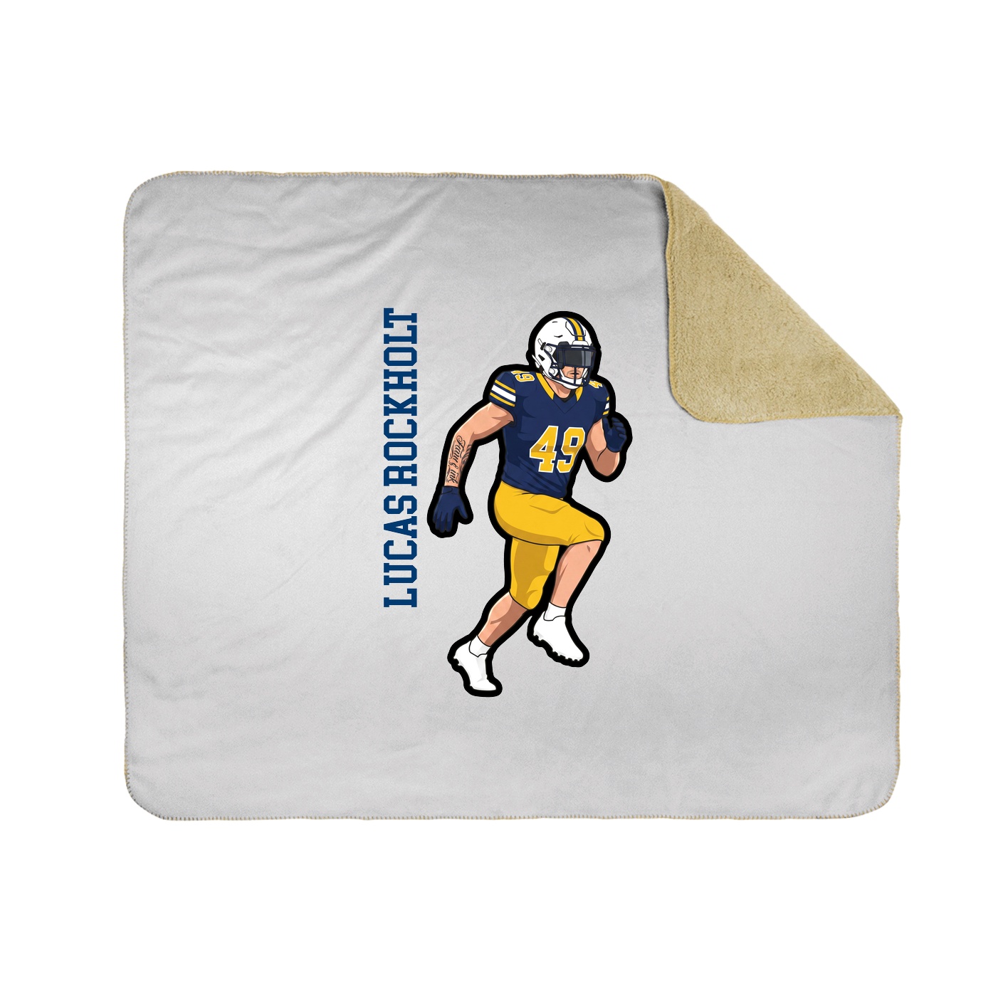 Throw Blanket — Name Vertical in White