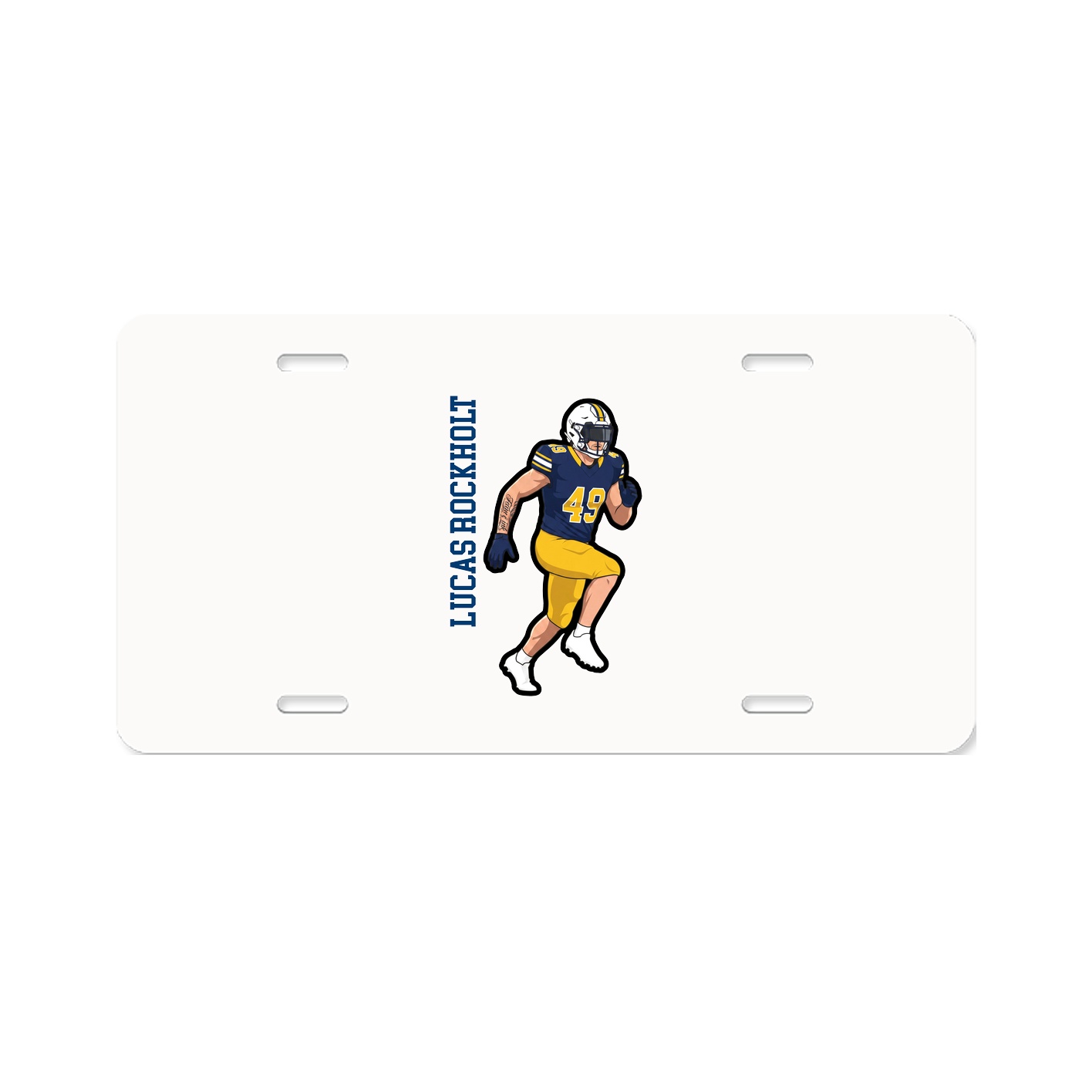 License Plate — Name Vertical in Classic