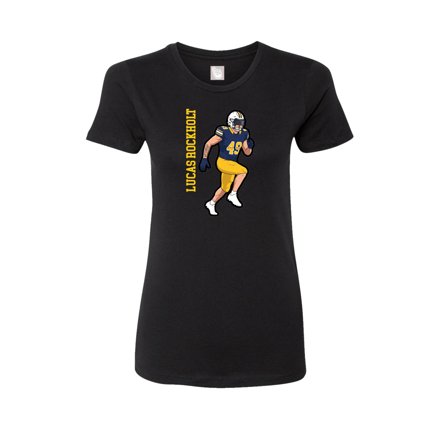 Womens Tee — Name Vertical in Black