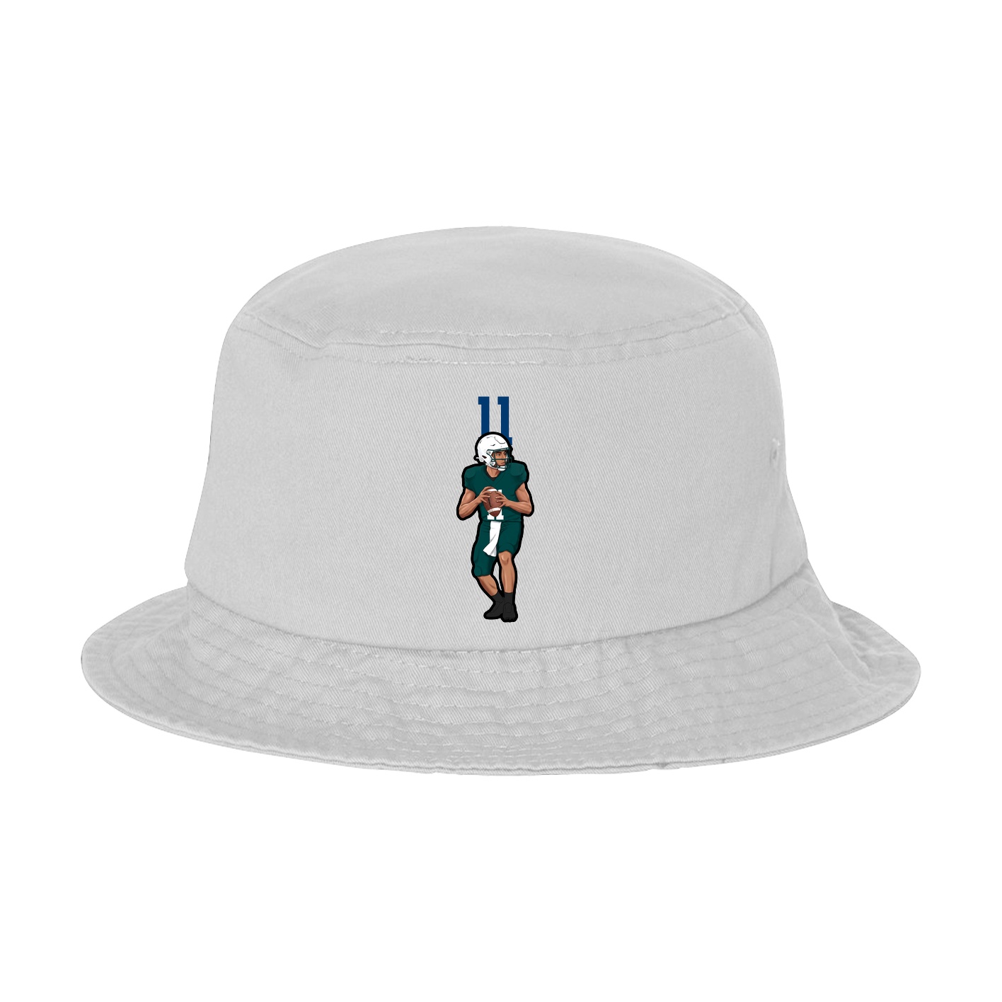 Bucket Cap — Number Top in White