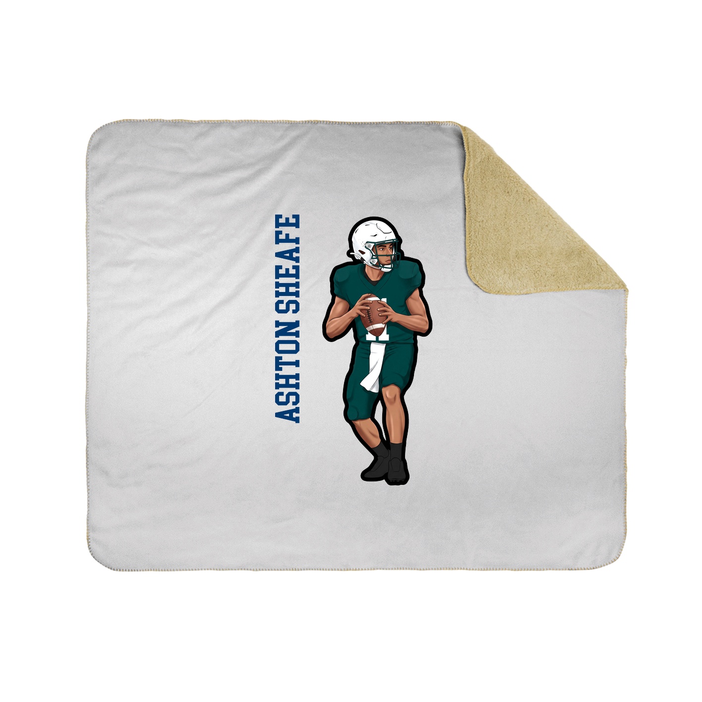 Throw Blanket — Name Vertical in White