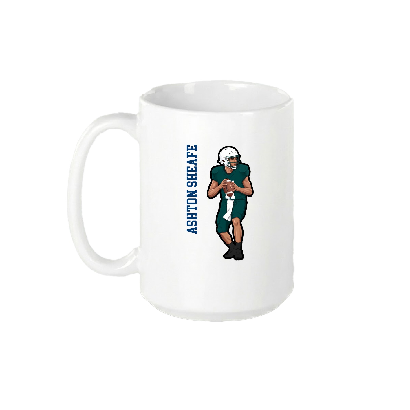 15oz Coffee Mug — Name Vertical in White