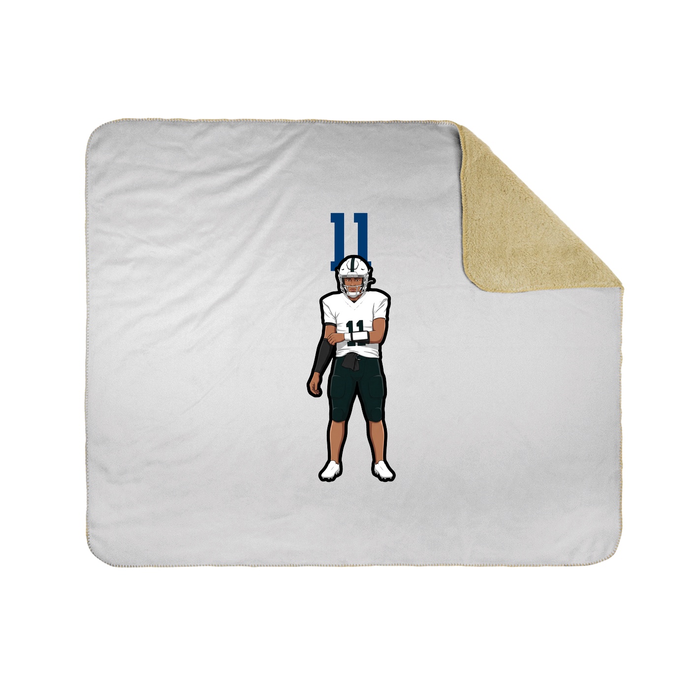Throw Blanket — Number Top in White