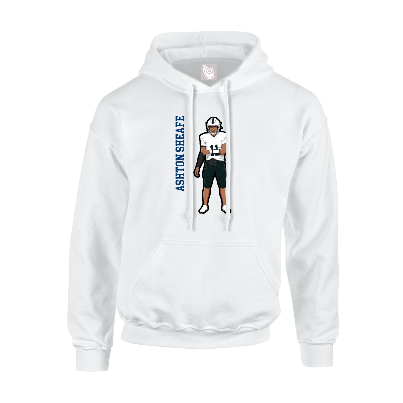 Youth Hoodie — Name Vertical in White