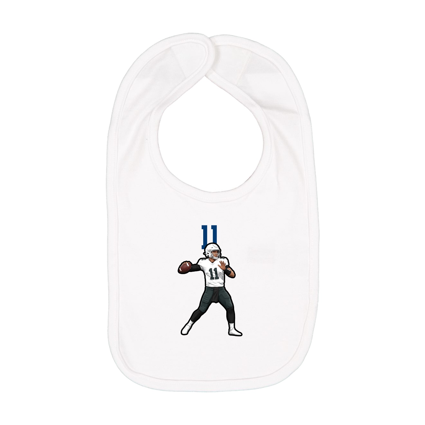 Infant Bib — Number Top in White