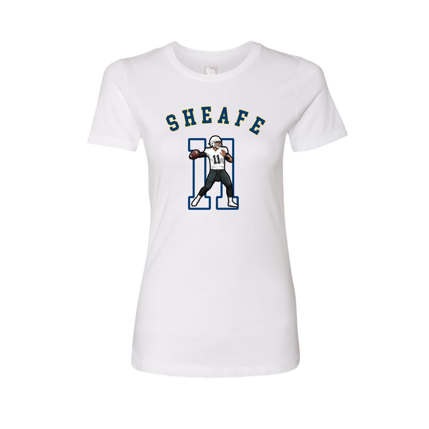 Fitted Women's Tee — Shirsey Arch in White